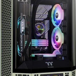 Thermaltake The Tower 300 - Micro Tower - mini ITX / micro ATX - Seitenteil mit Fenster (gehärtetes Glas) - keine Spannungsversorgung - Matcha Green - USB/Audio (CA-1Y4-00SEWN-00)