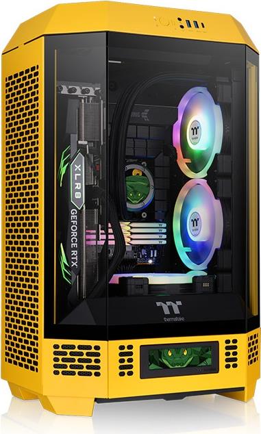 Thermaltake The Tower 300 - Micro Tower - mini ITX / micro ATX - Seitenteil mit Fenster (gehärtetes Glas) - keine Spannungsversorgung - Bumblebee - USB/Audio (CA-1Y4-00S4WN-00)