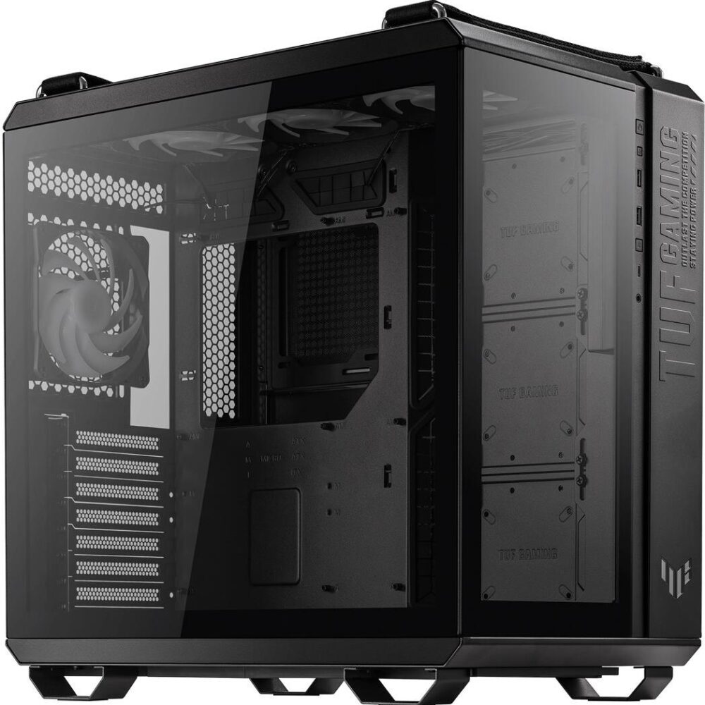 ASUS TUF Gaming GT502 Plus - Mid tower - ATX - Seitenteil mit Fenster (gehärtetes Glas) - keine Spannungsversorgung - Schwarz - USB/Audio (90DC0090-B19010)