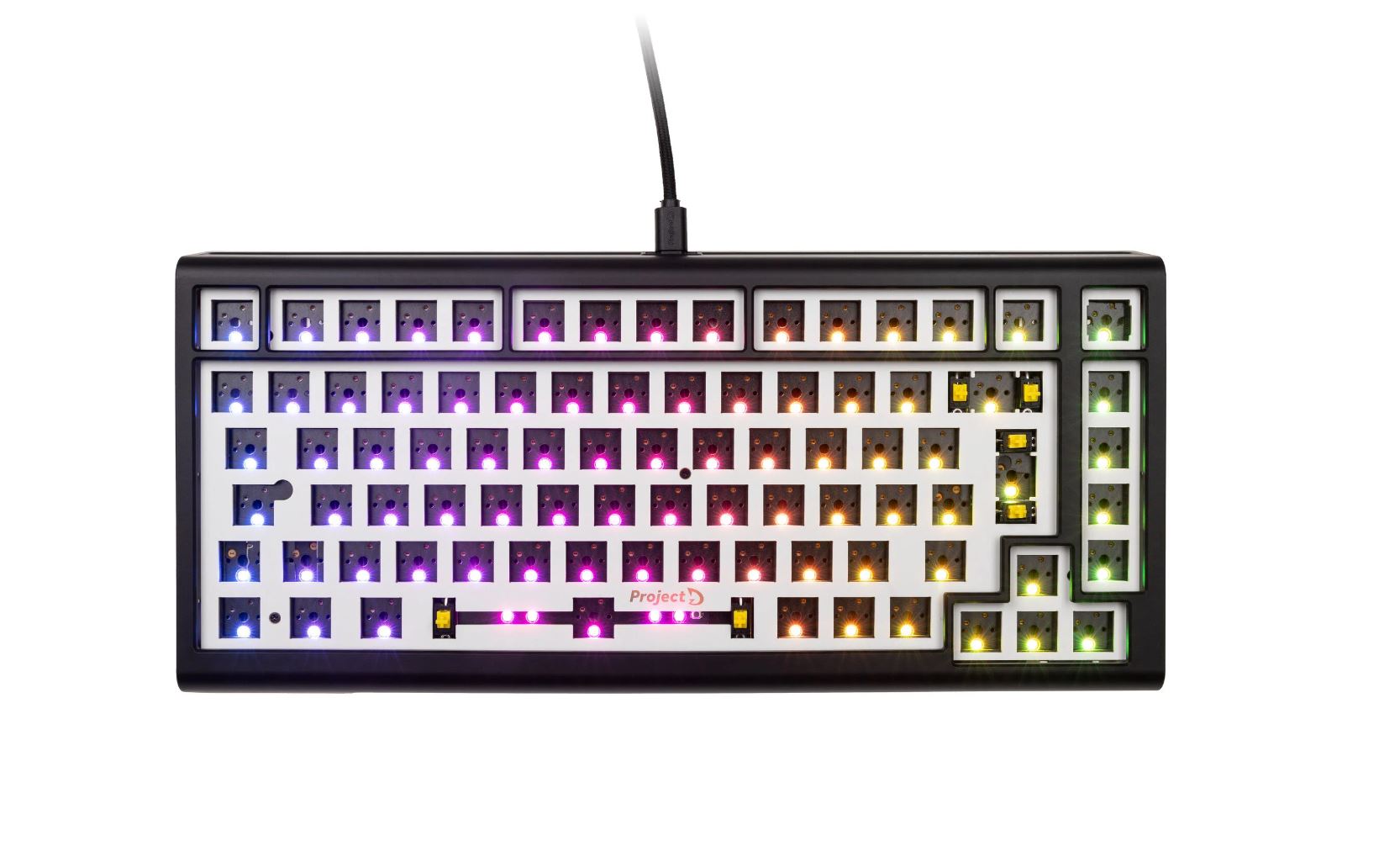 Ducky Tinker 75 Barebone Gaming-Tastatur RGB - schwarz ISO-DE - 75% Gaming-Tastatur von Ducky - Hot-Swap-fähig - Barebone-Variante ohne Switches und Keycaps - ISO-Layout - RGB-Beleuchtung - Gasket-Mounted - Gehäuse aus ABS-Kunststoff - Baseplate aus FR-4 (PKTI2383IST-ISO01)