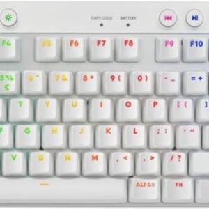 Logitech G PRO X TKL - Tastatur - Gaming - Hintergrundbeleuchtung - kabellos - 2,4 GHz, Bluetooth - QWERTY - US International - Tastenschalter: Tactile - weiß (920-012148)