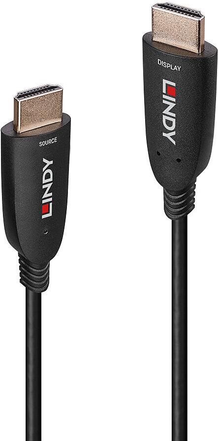 Lindy - HDMI-Kabel - HDMI männlich zu HDMI männlich - 70,0m - Hybrid Kupfer/Kohlefaser - Schwarz - unterstützt 8K 60 Hz (7680 x 4320), unterstützt 4K 120 Hz (3840 x 2160) (38517)