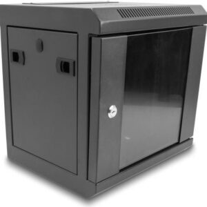 Delock - Gehäuse - mit Glastür - geeignet für Wandmontage, Ständer montierbar - Schwarz - 6U - 25,4 cm (10") (43417)