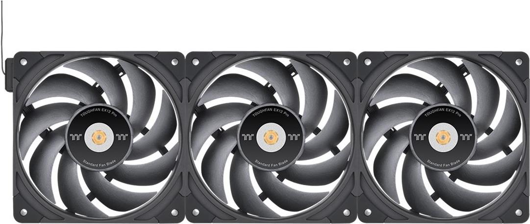 Thermaltake TOUGHFAN EX12 Pro - Swappable Edition - Gehäuselüfter - hoher statischer Druck - 120 mm (Packung mit 3) (CL-F171-PL12BL-A)