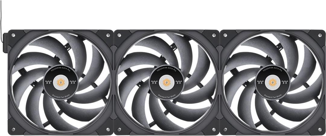 Thermaltake TOUGHFAN EX14 Pro - Swappable Edition - Gehäuselüfter - hoher statischer Druck - 140 mm (Packung mit 3) (CL-F172-PL14BL-A)