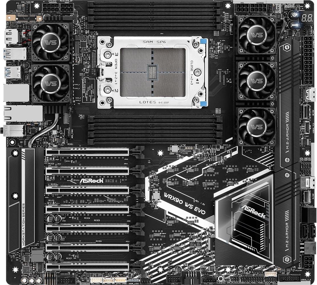 Asrock WRX90 WS EVO Motherboard AMD WRX90 Socket sTR5 EEB (90-MXBMH0-A0UAYZ)