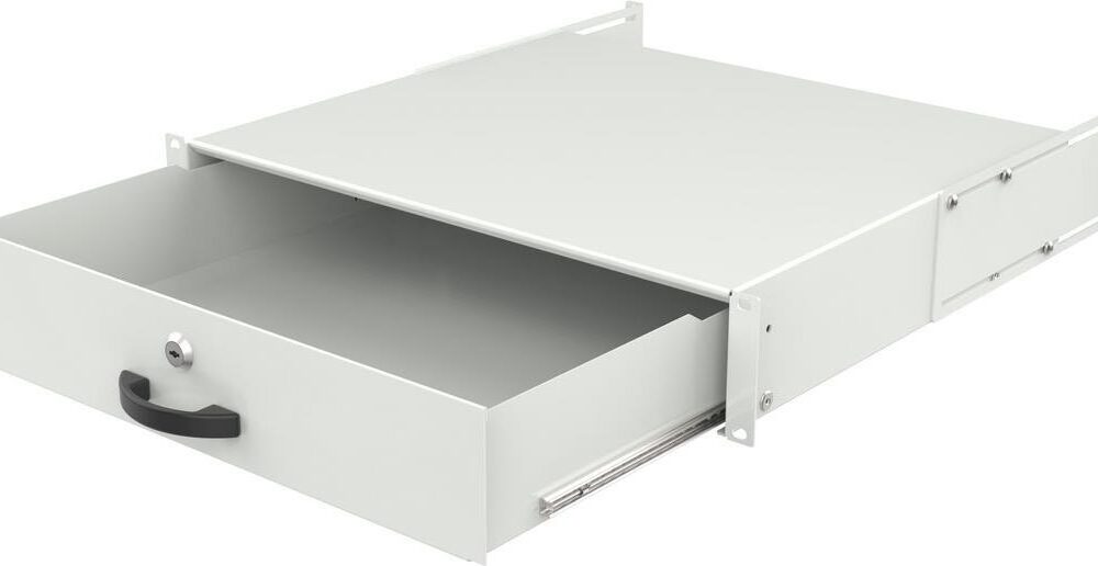 Lanview 2U 19" KEYBOARD, GENERAL USE, LOCKABLE DRAWER MODULE WHITE (RAD105WH)