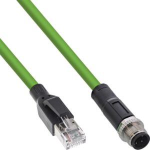 InLine® Industrie Netzwerkkabel, M12 4-pin D-kodiert St. zu RJ45 St., PUR, 15m (40415)