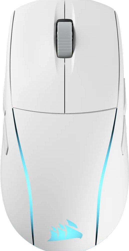 CORSAIR M75 WIRELESS - Maus - leicht, RGB - rechts- und linkshändig - optisch - 5 Tasten - kabellos - 2,4 GHz, Bluetooth - USB Slipstream Funkempfänger - weiß (CH-931D011-EU)