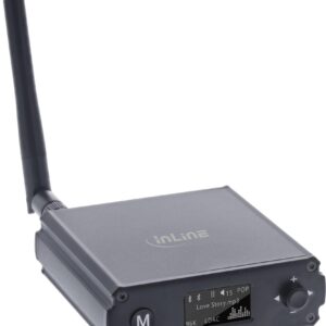 InLine Bluetooth 5.1 HiFi-Receiver & USB DAC - mit LCD - USB - AAC - LDAC - SBC - 30 m - 0,02% - Qualcomm QCC5125 - Aluminium (99209M)