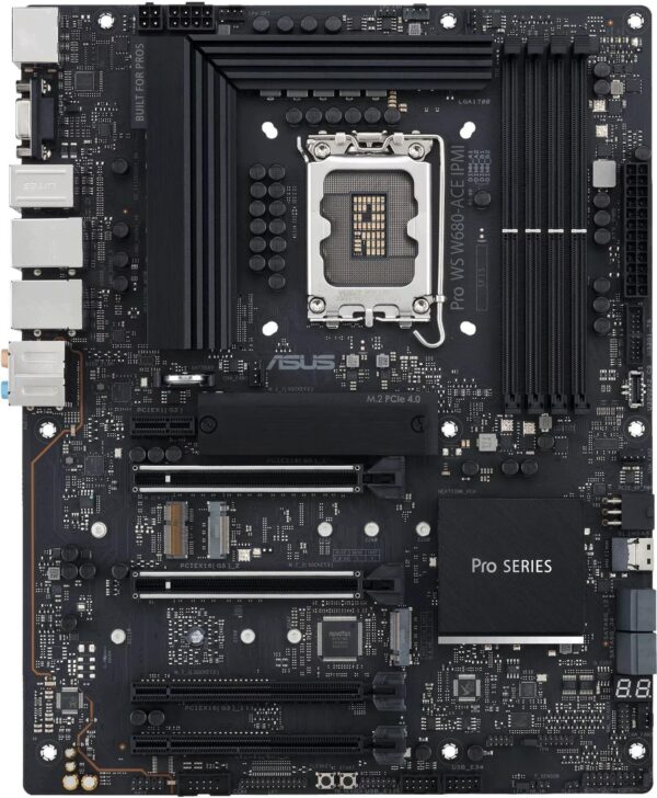 ASUS Pro WS W680-ACE IPMI - Motherboard - ATX - LGA1700-Sockel - W680 Chipsatz - USB-C 3,2 Gen2, USB 3,2 Gen 1, USB-C 3,2 Gen 2x2, USB 3,2 Gen 2 - 2 x 2,5 Gigabit LAN - Onboard-Grafik (CPU erforderlich) - HD Audio (8-Kanal) (90MB1DN0-M0EAY1)