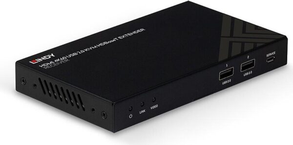 LINDY - KVM / Audio / Serial / Infrared Extender - Empfänger - HDBaseT 2,0 - über CAT 6 - USB - bis zu 150 m (38389)