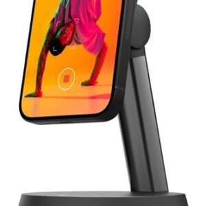 Belkin Auto-Tracking-Ständer Pro mit DockKit, Handyhalterung mit Ladefunktion kompatibel mit MagSafe, kabelloses Laden mit 15W, 360-Grad-Tracking, 1,5-m-Kabel, iOS-Integration für iPhone 15, 14, 13 (MMA008VF05BK)