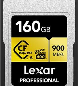 Lexar LCAGOLD160G-RNENG - 160 GB - CFexpress - 900 MB/s - Schockresistent - Temperaturbeständig - Vibrationsbeständig - Schwarz (LCAGOLD160G-RNENG)