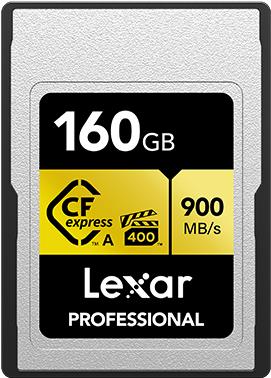 Lexar LCAGOLD160G-RNENG - 160 GB - CFexpress - 900 MB/s - Schockresistent - Temperaturbeständig - Vibrationsbeständig - Schwarz (LCAGOLD160G-RNENG)