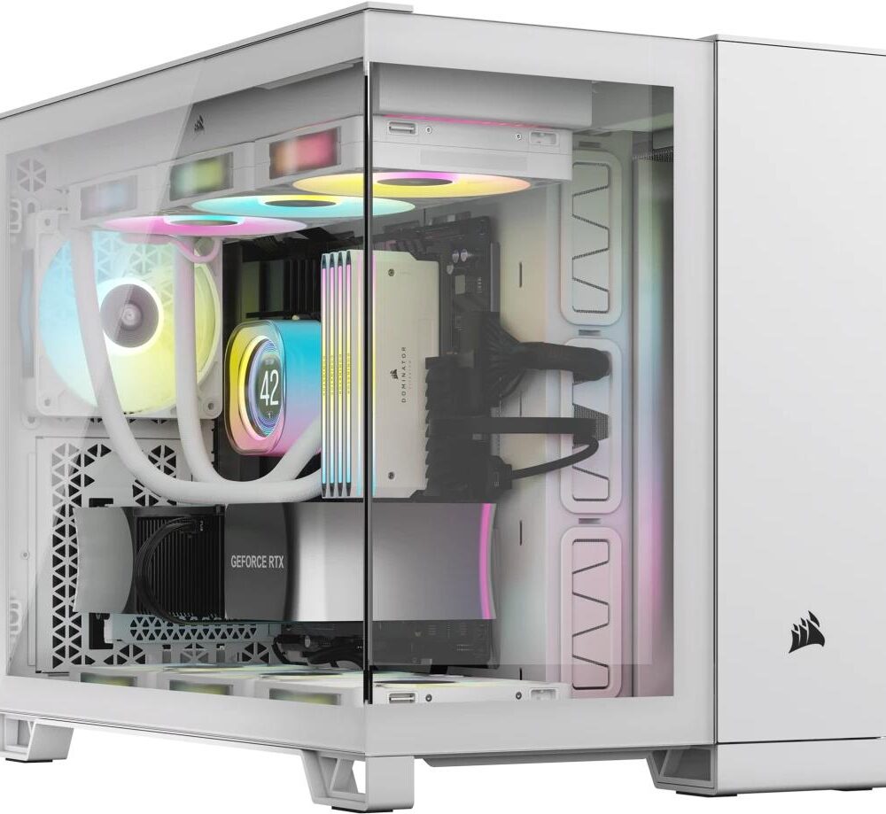 CORSAIR iCUE LINK 2500X RGB - Mid tower - micro ATX - Seitenteil mit Fenster (gehärtetes Glas) - keine Spannungsversorgung (ATX) - weiß - USB/Audio (CC-9011268-WW)