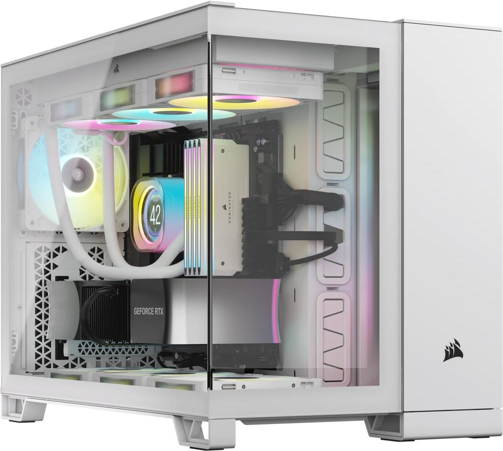 CORSAIR iCUE LINK 2500X RGB - Mid tower - micro ATX - Seitenteil mit Fenster (gehärtetes Glas) - keine Spannungsversorgung (ATX) - weiß - USB/Audio (CC-9011268-WW)