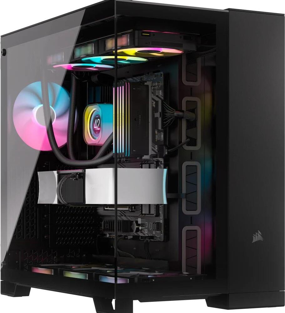 CORSAIR iCUE LINK 6500X RGB - Mid tower - ATX - Seitenteil mit Fenster (gehärtetes Glas) - keine Spannungsversorgung (ATX) - Schwarz - USB/Audio (CC-9011269-WW)