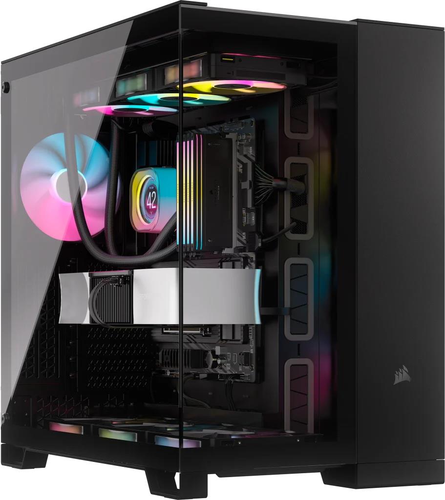 CORSAIR iCUE LINK 6500X RGB - Mid tower - ATX - Seitenteil mit Fenster (gehärtetes Glas) - keine Spannungsversorgung (ATX) - Schwarz - USB/Audio (CC-9011269-WW)