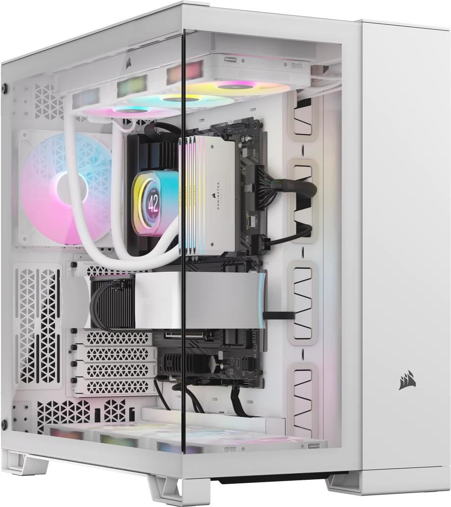 CORSAIR iCUE 6500X RGB - Mid tower - ATX - Seitenteil mit Fenster (gehärtetes Glas) - keine Spannungsversorgung (ATX) - weiß - USB/Audio (CC-9011270-WW)