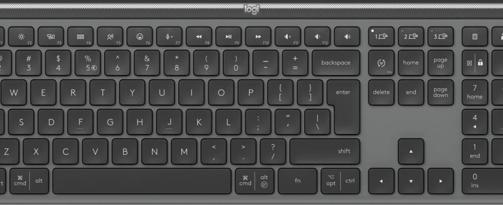 Logitech Signature Slim K950 - Tastatur - 100% full size - kabellos - Bluetooth 5,1 LE - QWERTY - US International - Graphite (920-012465)