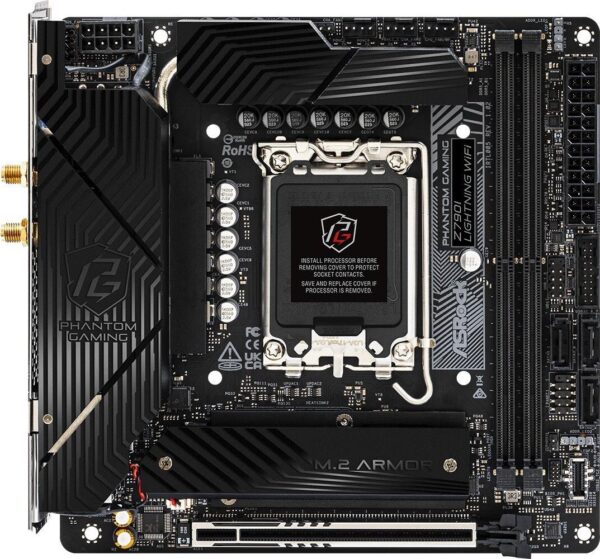 ASRock Phantom Gaming Z790I Lightning WiFi - Motherboard - Mini-ITX - LGA1700-Sockel - Z790 Chipsatz - USB 3,2 Gen 1, USB 3,2 Gen 2, USB-C 3,2 Gen 1, USB-C 3,2 Gen2 - Wi-Fi, Bluetooth - Onboard-Grafik (CPU erforderlich) - HD Audio (8-Kanal) (90-MXBNM0-A0UAYZ)