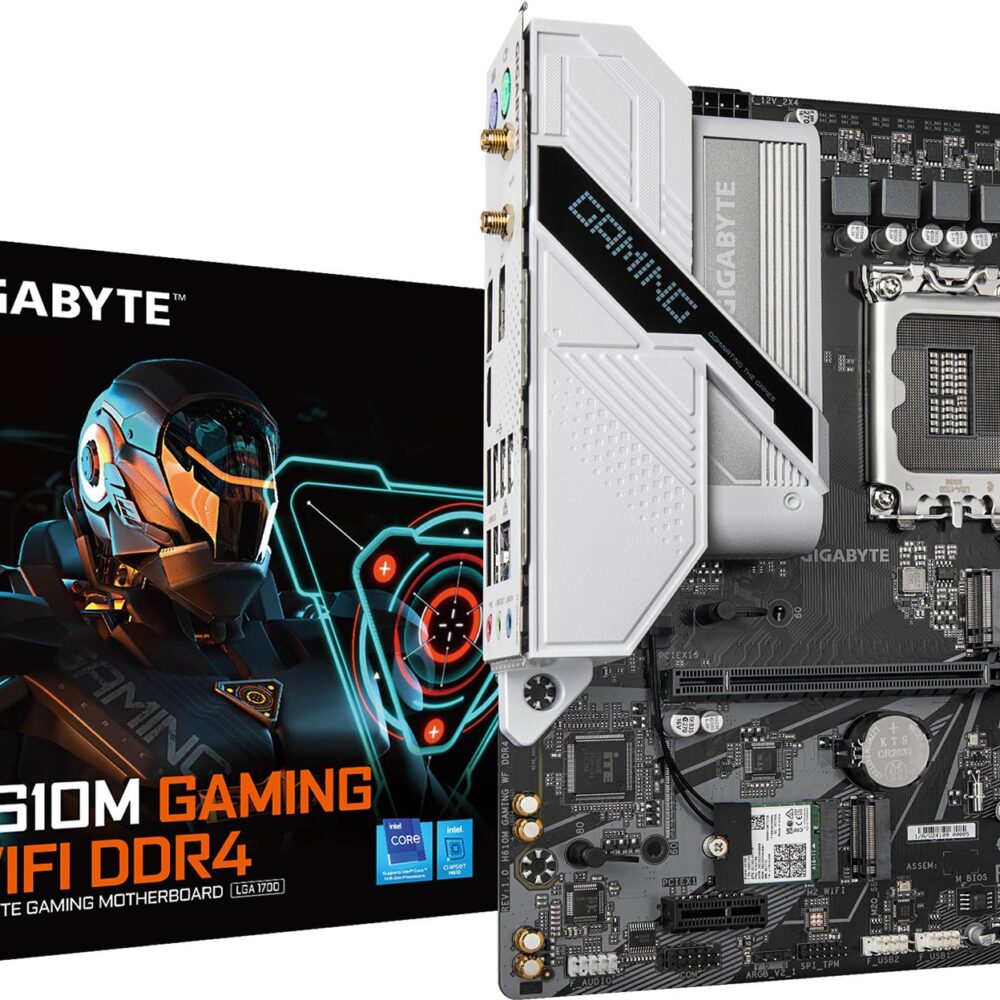 Gigabyte H610M GAMING WIFI DDR4 - 1,0 - Motherboard - micro ATX - LGA1700-Sockel - H610 Chipsatz - USB 3,2 Gen 1 - Gigabit LAN, Bluetooth, Wi-Fi - Onboard-Grafik (CPU erforderlich) - HD Audio (8-Kanal) (H610M GAMING WF DDR4)