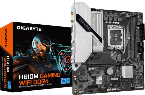 Gigabyte H610M GAMING WIFI DDR4 - 1,0 - Motherboard - micro ATX - LGA1700-Sockel - H610 Chipsatz - USB 3,2 Gen 1 - Gigabit LAN, Bluetooth, Wi-Fi - Onboard-Grafik (CPU erforderlich) - HD Audio (8-Kanal) (H610M GAMING WF DDR4)