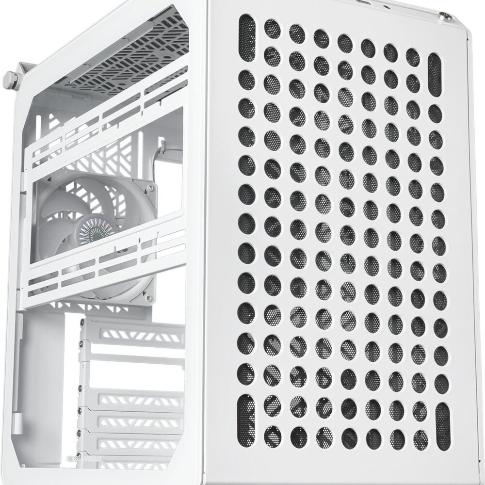 Cooler Master Qube 500 FLATPACK - Black & White Edition - mid tower - E-ATX - Seitenteil mit Fenster (gehärtetes Glas) - keine Spannungsversorgung (ATX / SFX / SFX-L) - Schwarz und Weiß - USB/Audio (Q500-WGNN-S00)