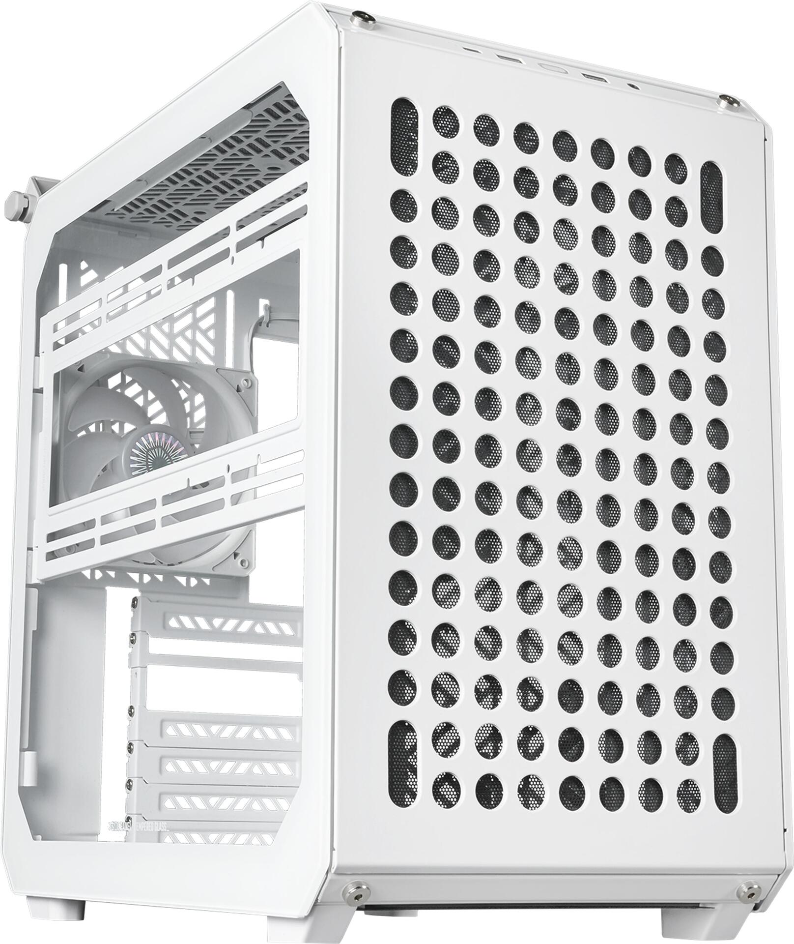 Cooler Master Qube 500 FLATPACK - Black & White Edition - mid tower - E-ATX - Seitenteil mit Fenster (gehärtetes Glas) - keine Spannungsversorgung (ATX / SFX / SFX-L) - Schwarz und Weiß - USB/Audio (Q500-WGNN-S00)