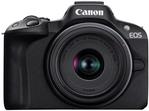 Canon EOS R50 - Schwarz + RF-S 18-45mm F4.5-6.3 IS STM Kit - 24,2 MP - 6000 x 4000 Pixel - CMOS - 4K Ultra HD - Touchscreen - Schwarz (5811C013)