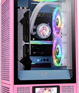 Thermaltake The Tower 200 - MT - Mini-ITX - Seitenteil mit Fenster (gehärtetes Glas) - keine Spannungsversorgung (PS/2) - Bubble Pink - USB/Audio (CA-1X9-00SAWN-00)