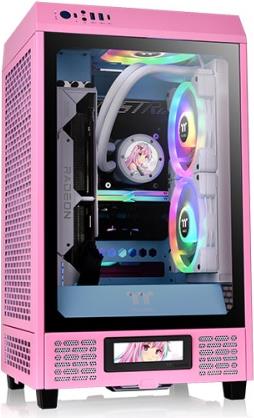 Thermaltake The Tower 200 - MT - Mini-ITX - Seitenteil mit Fenster (gehärtetes Glas) - keine Spannungsversorgung (PS/2) - Bubble Pink - USB/Audio (CA-1X9-00SAWN-00)