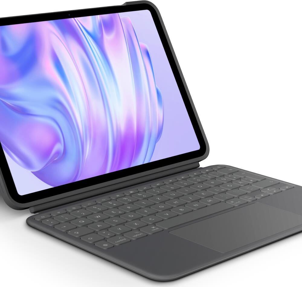Logitech Combo Touch - Tastatur und Foliohülle - mit Trackpad - hinterleuchtet - Apple Smart connector - QWERTZ - Deutsch - Graphite - für Apple 11-inch iPad Pro M4 Wi-Fi, M4 Wi-Fi + Cellular (920-012770)