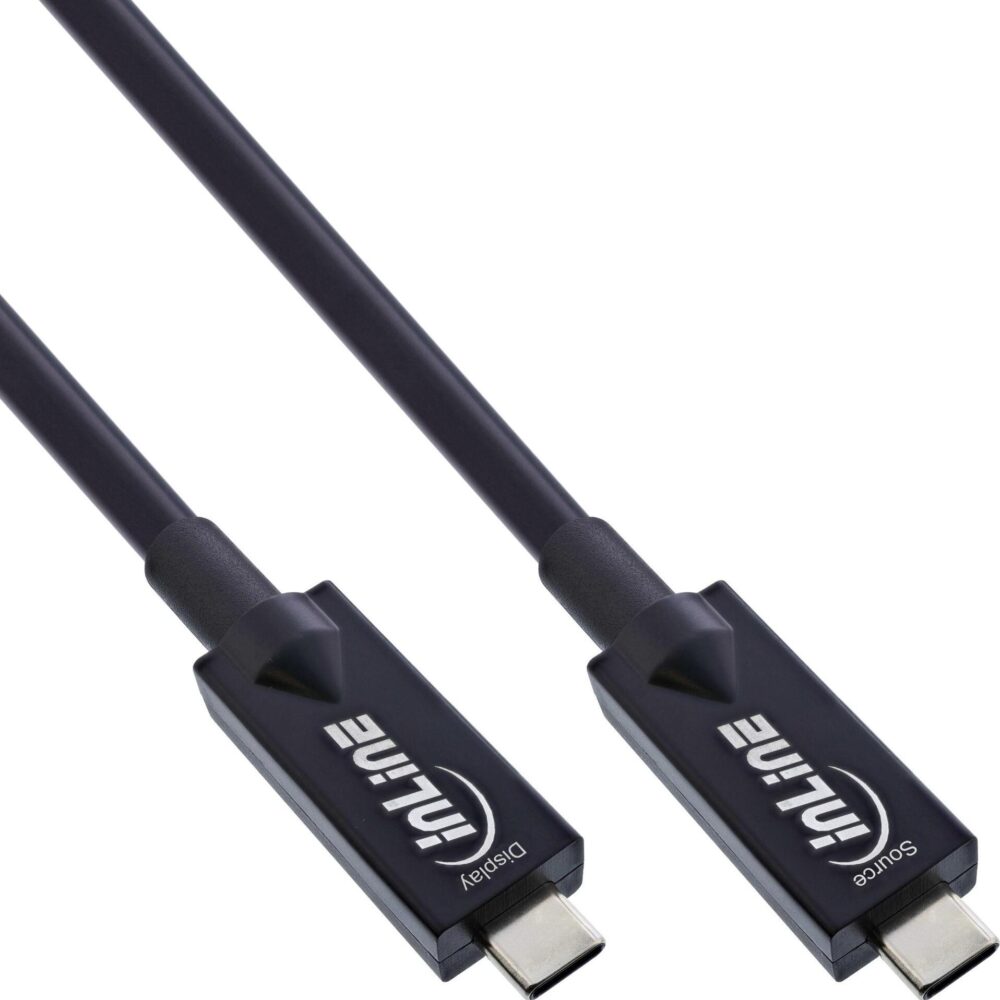 InLine USB 3.2 Gen.2 AOC Kabel - USB-C Stecker/Stecker - schwarz - 15m (35798A)