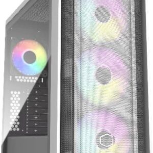 Cooler Master MasterBox 600 - Mid tower - E-ATX - Seitenteil mit Fenster (gehärtetes Glas) - keine Spannungsversorgung (ATX) - weiß - USB/Audio (MB600-WGNN-S00)