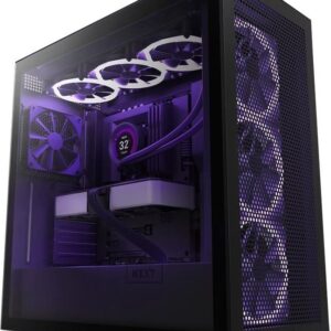 NZXT H series H7 Flow - Mid tower - E-ATX - Seitenteil mit Fenster (gehärtetes Glas) - keine Spannungsversorgung (ATX) - mattschwarz - USB/Audio (CM-H72FB-01)