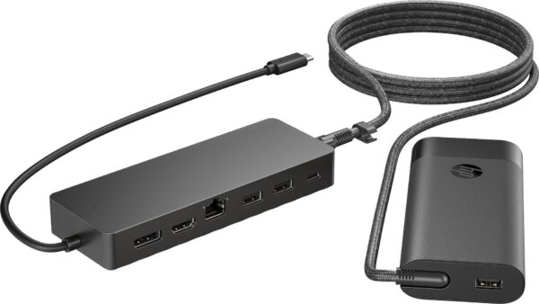 HP Universal - Dockingstation - USB-C - HDMI, DP - 10Mb LAN - mit Laptopladegerät (9H0H9AA#ABB)