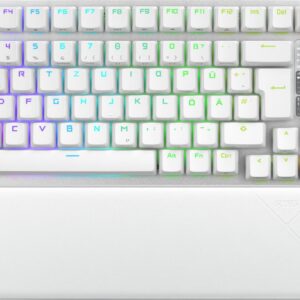 ASUS ROG Strix Scope II 96 - Tastatur - 96% - backlit - kabellos - USB, 2,4 GHz, Bluetooth 5,1 - Tastenschalter: ROG NX (hot-swappable) - weiß (90MP037A-BKDA30)