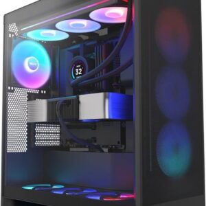 NZXT H series H7 Flow RGB - Mid tower - E-ATX - Seitenteil mit Fenster (gehärtetes Glas) - keine Spannungsversorgung - mattschwarz - USB/Audio (CM-H72FB-R1)