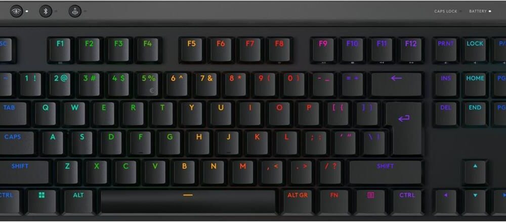 Logitech G G515 - Tastatur - LIGHTSPEED - TKL - Hintergrundbeleuchtung - kabellos - 2,4 GHz, Bluetooth, USB - QWERTY - US International - Tastenschalter: GL Tactile - Schwarz (920-012538)