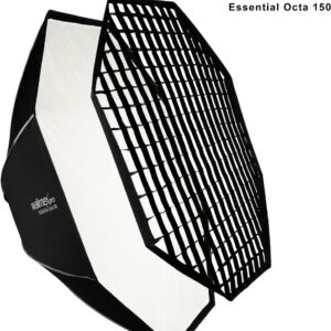 Walimex pro Essential Softbox Octagon 150cm, um 360° drehbar, einfacher Aufbau, inkl. Grid, Bowens Adapter und Transporttasche, ideal für Porträts und Beauty-Aufnahmen (1023423)