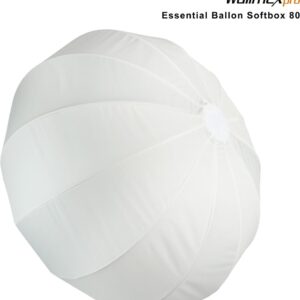 Walimex pro Essential Ballon Softbox 80cm, schnell öffnender 360° Lichtdiffusor, inkl. Bowens Adapter, kompatibel mit allen gängigen Blitz- und Dauerlichter mit Bowensanschluss (1023430)