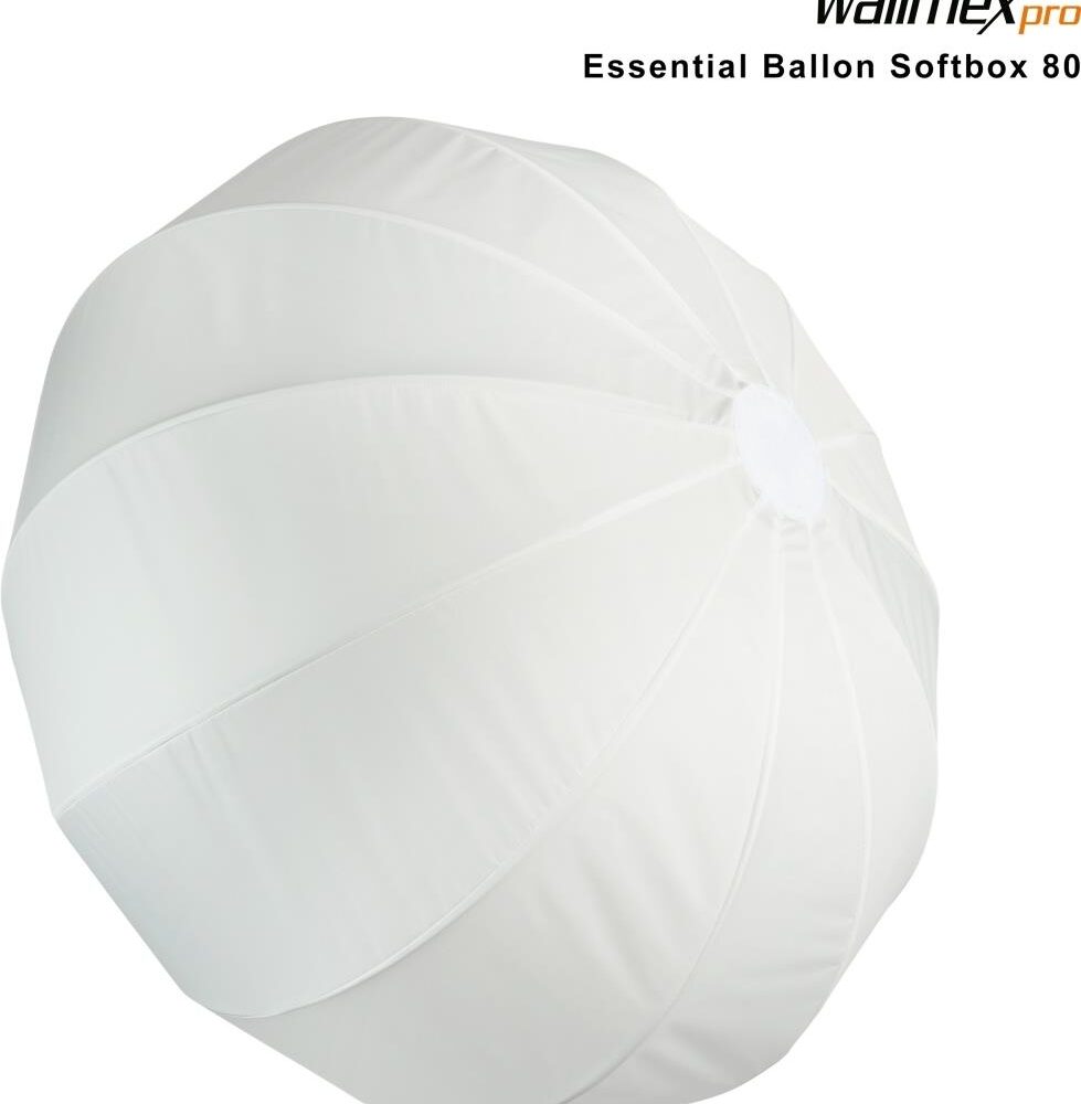 Walimex pro Essential Ballon Softbox 80cm, schnell öffnender 360° Lichtdiffusor, inkl. Bowens Adapter, kompatibel mit allen gängigen Blitz- und Dauerlichter mit Bowensanschluss (1023430)