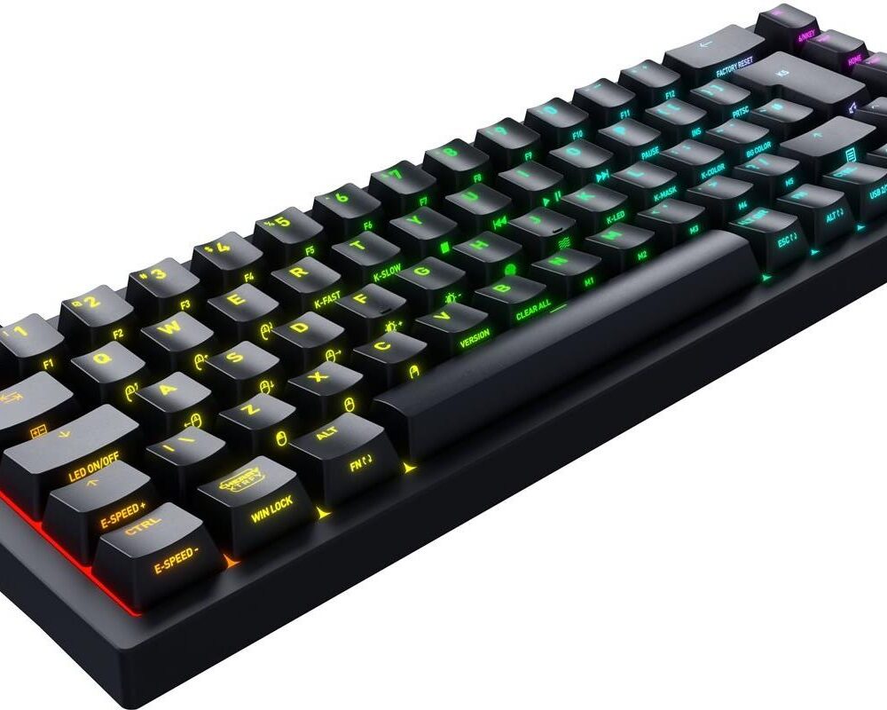 CHERRY XTRFY K5V2 - Tastatur - 65% - compact - hintergrundbeleuchtet - QWERTY - USA - Tastenschalter: CHERRY MX2A Red (austauschbar im laufenden Betrieb) - Schwarz (CX-K5V2-RGB-CPT-BLACK-R-US)
