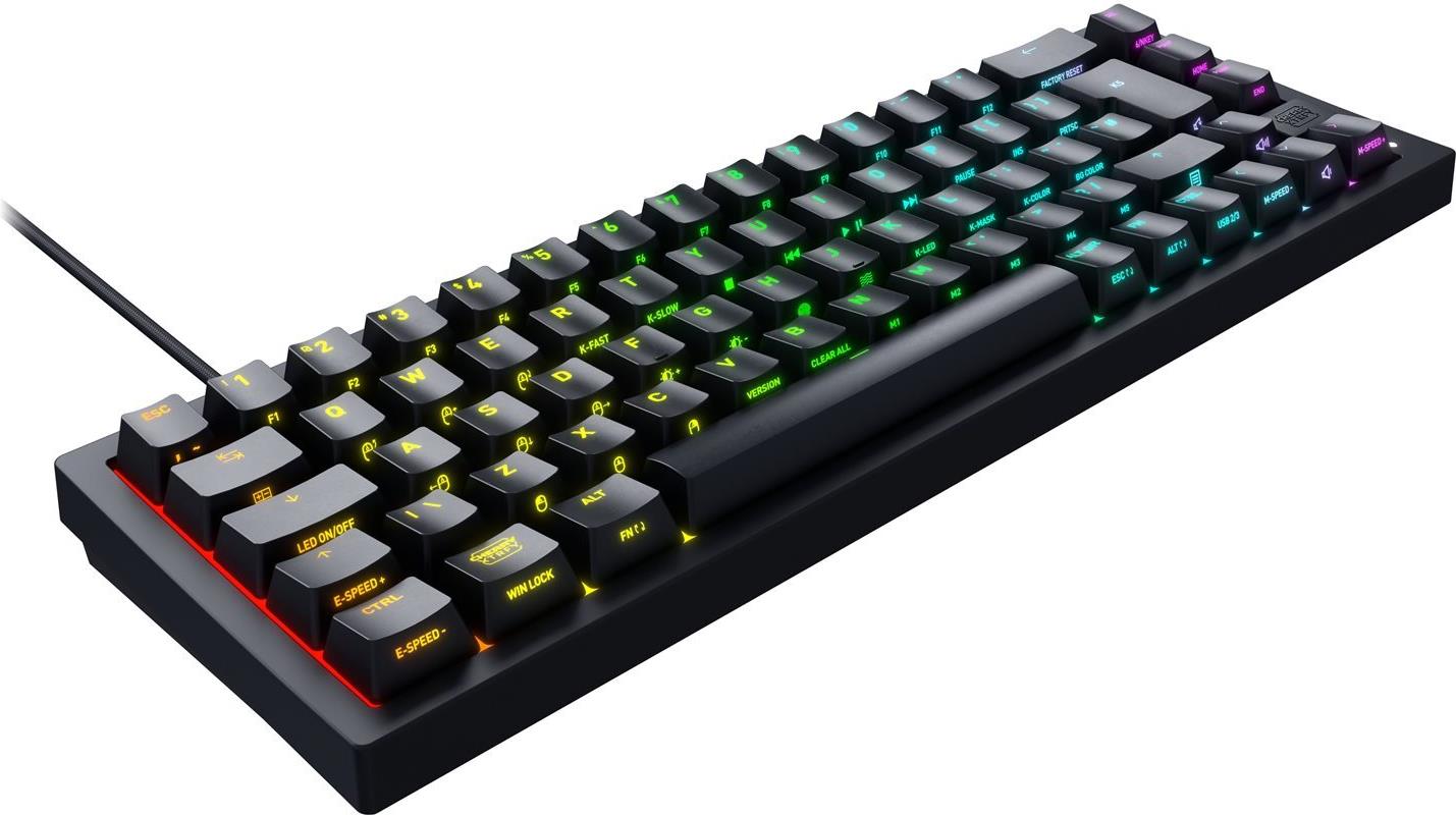 CHERRY XTRFY K5V2 - Tastatur - 65% - compact - hintergrundbeleuchtet - QWERTY - USA - Tastenschalter: CHERRY MX2A Red (austauschbar im laufenden Betrieb) - Schwarz (CX-K5V2-RGB-CPT-BLACK-R-US)