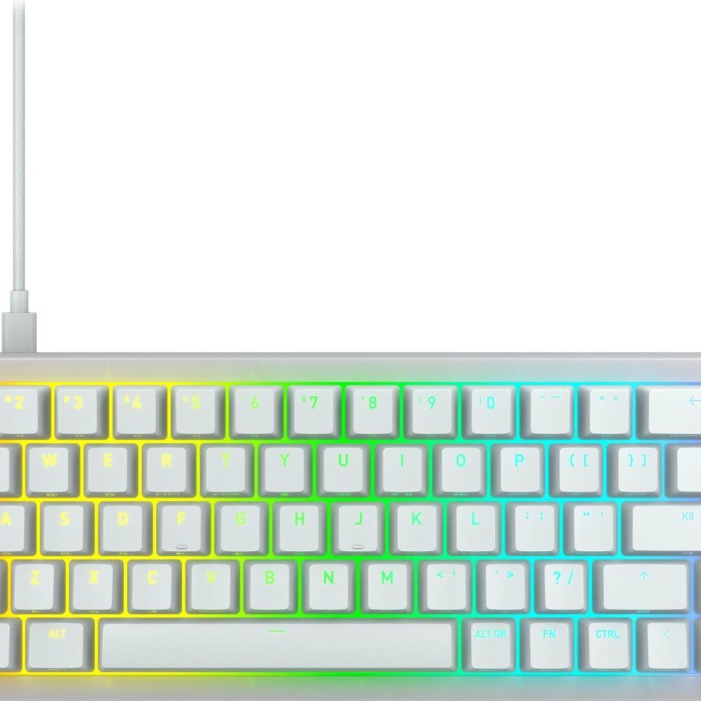 CHERRY XTRFY K5V2 - Tastatur - 65% - compact - hintergrundbeleuchtet - QWERTY - USA - Tastenschalter: CHERRY MX2A Red (austauschbar im laufenden Betrieb) - weiß (CX-K5V2-RGB-CPT-TPWHITE-R-US)