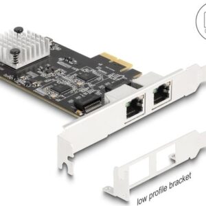 Delock PCI Express x2 Karte zu 2 x RJ45 5 Gigabit LAN RTL8126 (81261)