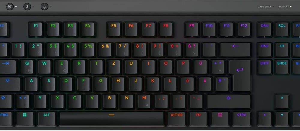 Logitech G G515 - Tastatur - LIGHTSPEED - TKL - Hintergrundbeleuchtung - kabellos - 2,4 GHz, Bluetooth, USB - QWERTZ - Deutsch - Tastenschalter: GL Linear - Schwarz (920-012544)