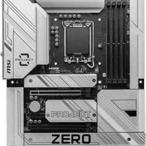 MSI Z790 PROJECT ZERO - Motherboard - ATX - LGA1700-Sockel - Z790 Chipsatz - USB 3,2 Gen 1, USB 3,2 Gen 2, USB-C 3,2 Gen2, USB-C 3,2 Gen 2x2 - 2,5 Gigabit LAN, Wi-Fi 7, Bluetooth - Onboard-Grafik (CPU erforderlich) - HD Audio (8-Kanal) (7E23-001R)